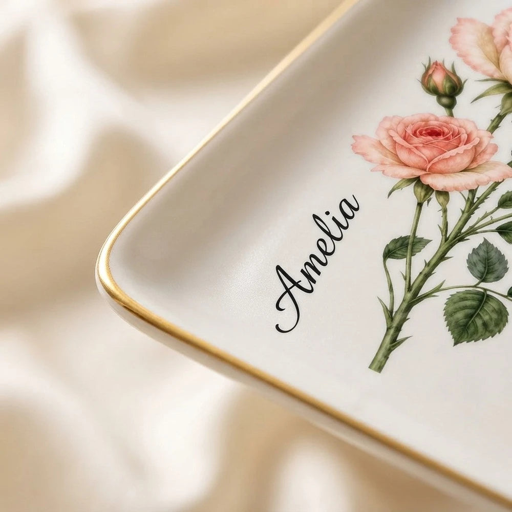 To My Daughter Jewelry Dish June Rose
