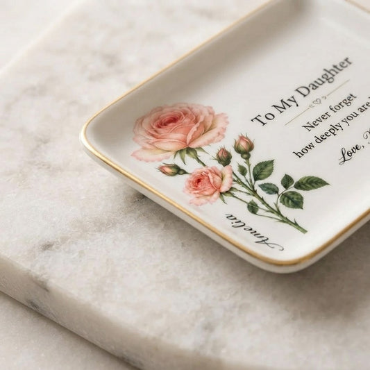 To My Daughter Jewelry Dish June Rose