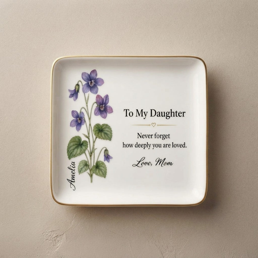 To My Daughter  February Jewelry Dish