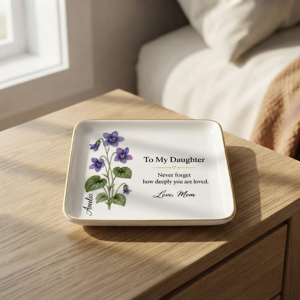 To My Daughter  February Jewelry Dish